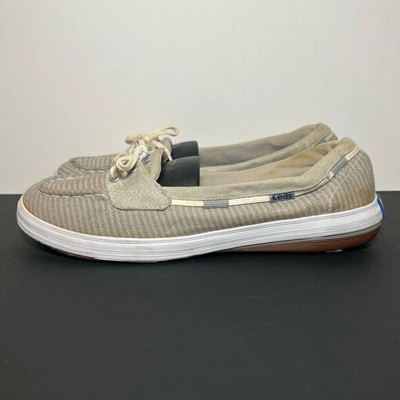 Womens KEDS Grey Striped Casual Boat Shoes / Size 6.5 - Picture 3 of 8